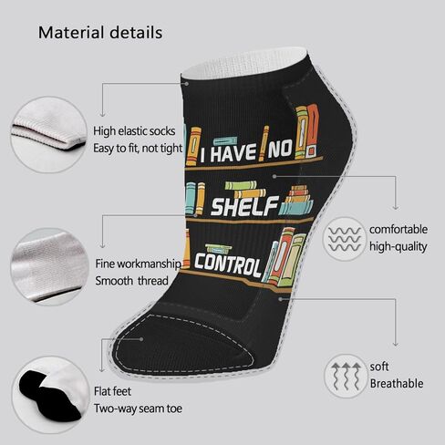 CARBAC Book Reader I Have No Shelf Control Womens Low Cut Socks Liner Women's Socks in Saudi Arabia
