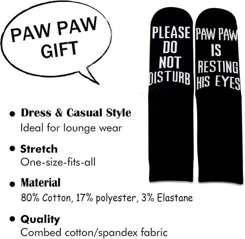 TSOTMO 2 Pairs Papaw Socks Father Grandpa Grandfather Gift Novelty Crew Socks For Daddy New Dad Gift Best Dad Gift in Saudi Arabia