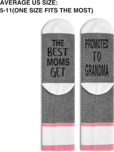 Get Promoted To Grandma Socks, New Grandmother Gifts, Pregnant Announcement Socks Size 5.5-11, Gifts for Families Friends on Mother's Day Birthday Thanksgiving Christmas Day - A26, Gray, 5.5-11 in Kuwait