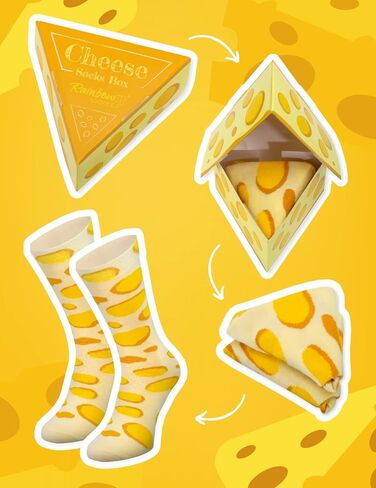 جوارب قوس قزح - جوارب الجبن المرحة للنساء والرجال، الإصدار التالي، أفضل هدية لجميع المناسبات، قطن، زوج واحد in Kuwait