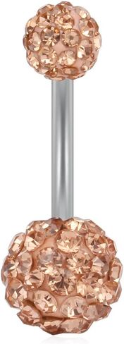 Ruifan 14G Cubic Zirconia Ball Belly Button Rings Navel Barbell Body Jewelry Piercing 4-6PCS in Saudi Arabia