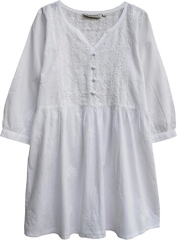 Megha Pure Cotton Hand Embroidered and Printed Tunic Top Blouse in Saudi Arabia