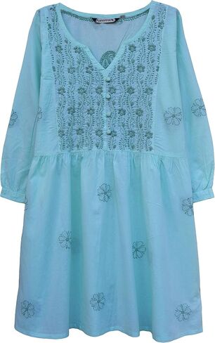 Megha Pure Cotton Hand Embroidered and Printed Tunic Top Blouse in Saudi Arabia