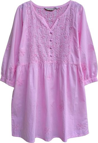 Megha Pure Cotton Hand Embroidered and Printed Tunic Top Blouse in Saudi Arabia