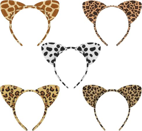 عصابات رأس على شكل قطة من Ondder للنساء، عصابات رأس بطباعة الفهد للفتيات، عصابات رأس لطيفة للحفلات التنكرية in Kuwait