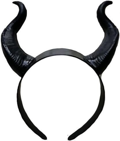القوطية الثور القرن هوب قرون الأغنام السوداء خوذة هالوين حزب عقال اللباس إكسسوارات الشعر in Kuwait