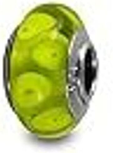 Galaxy Gold GG Genuine Murano Glass Charm Fit Pandora Charm Bracelets,925 Sterling Silver Colored Swirl Rainbow Lemon Lime Charm Original Glass Bead for Bracelet and Necklace in Saudi Arabia