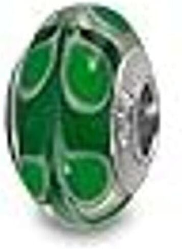 Galaxy Gold GG Genuine Murano Glass Charm Fit Pandora Charm Bracelets,925 Sterling Silver Colored Swirl Rainbow GREEN Charm Original Glass Bead for Bracelet and Necklace, Metal Glass, Cubic Zirconia in Saudi Arabia