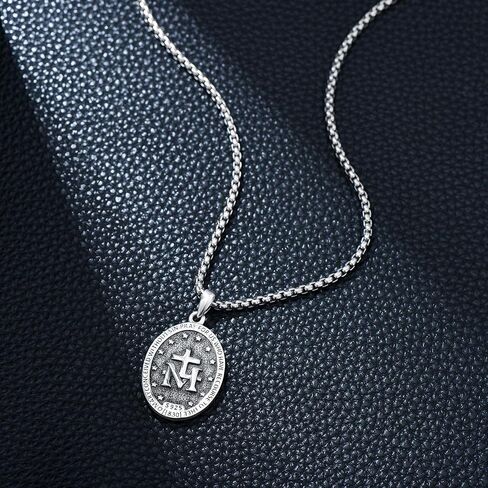 Virgin Mary Necklace 925 Sterling Silver Our Lady of Guadalupe Virgen de Guadalupe Religious Gift in Saudi Arabia