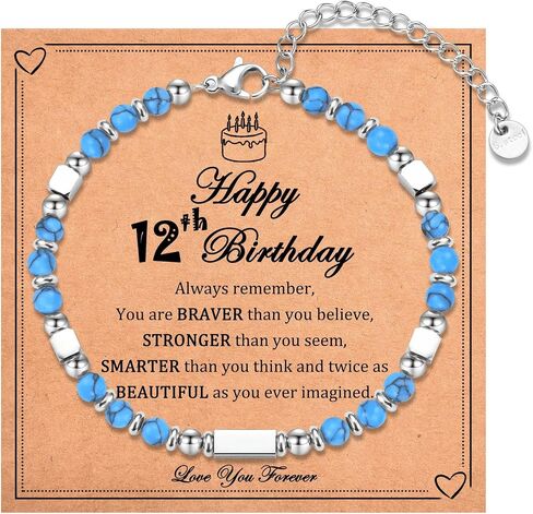 IKIATY 6-21 Years Old Girls Birthday Gifts, Tiny Beaded Bracelets Gifts for Daughter Granddaughter Niece Friends with Happy 6th-21st Birthday Card in Saudi Arabia