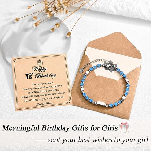 IKIATY 6-21 Years Old Girls Birthday Gifts, Tiny Beaded Bracelets Gifts for Daughter Granddaughter Niece Friends with Happy 6th-21st Birthday Card in Saudi Arabia