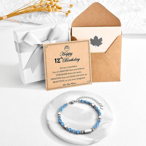 IKIATY 6-21 Years Old Girls Birthday Gifts, Tiny Beaded Bracelets Gifts for Daughter Granddaughter Niece Friends with Happy 6th-21st Birthday Card in Saudi Arabia