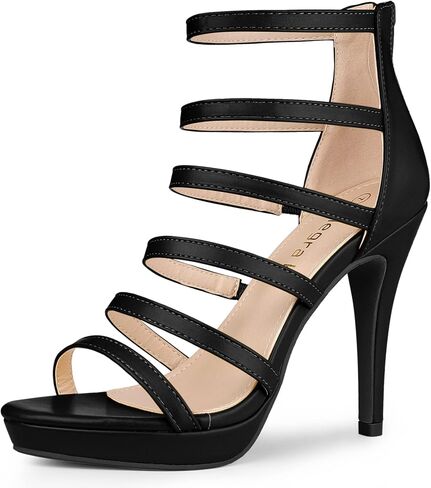 صندل Allegra K نسائي ذو نعل سميك Gladiator Strappy Indianapolis Stiletto Heel in Saudi Arabia
