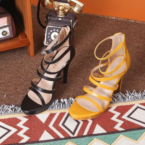 صندل Allegra K نسائي ذو نعل سميك Gladiator Strappy Indianapolis Stiletto Heel in Saudi Arabia