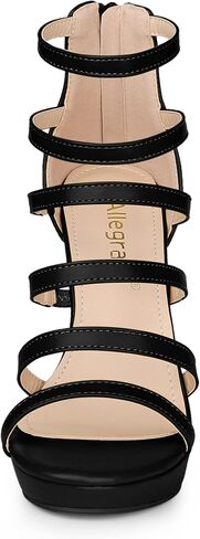 صندل Allegra K نسائي ذو نعل سميك Gladiator Strappy Indianapolis Stiletto Heel in Saudi Arabia