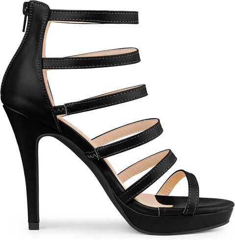 صندل Allegra K نسائي ذو نعل سميك Gladiator Strappy Indianapolis Stiletto Heel in Saudi Arabia