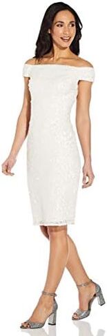 Adrianna Papell Women's Off Shlder Crunchy Bead DRS in Saudi Arabia