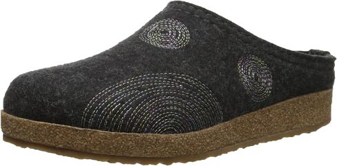 HAFLINGER Women's Gz Spirit Charcoal Clogs-and-Mules-Shoes in Saudi Arabia