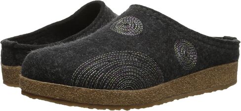 HAFLINGER Women's Gz Spirit Charcoal Clogs-and-Mules-Shoes in Saudi Arabia