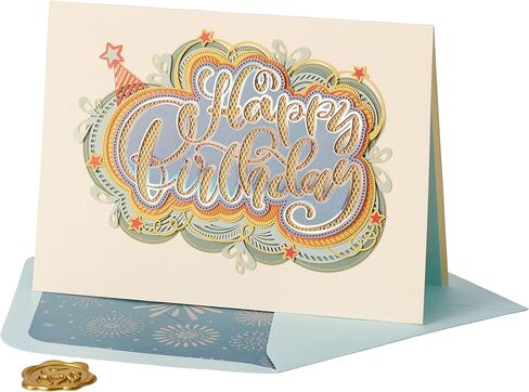 NIQUEA.D Happy Birthday Card, Unicorn White, Layered Laser (NB-0026) in Saudi Arabia