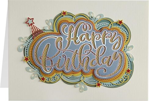 NIQUEA.D Happy Birthday Card, Unicorn White, Layered Laser (NB-0026) in Saudi Arabia