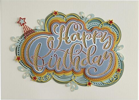 NIQUEA.D Happy Birthday Card, Unicorn White, Layered Laser (NB-0026) in Saudi Arabia