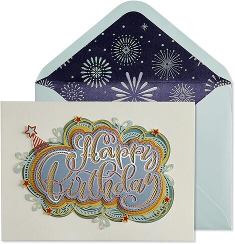 NIQUEA.D Happy Birthday Card, Unicorn White, Layered Laser (NB-0026) in Saudi Arabia