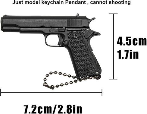 1911 Keychain Mini Tactical Key chain Tiny Pendant for Ornament Collection Gift for Men Army Fan (Black) in Kuwait