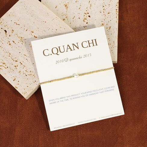 C·QUAN CHI New Pearl Beads Strand أسورة مصنوعة يدويا من نسيج ميوكي أساور الصداقة رفيعة قابلة للتعديل للفتيات أساور in Kuwait