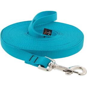 LupinePet Basics 3/4" Aqua 30-foot Extra-Long Training Leash for Dogs