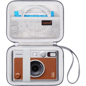 Canboc Carrying Case Compatible with Fujifilm Instax Mini EVO Instant Camera, Mesh Pocket fit Instax Mini Instant Film and Cable, Black
