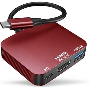 USB C to HDMI Adapter【4K@60HZ】, Vilcome Type-C to HDMI Adapter Multiport with USB Type C PD & USB 3.0 Port, HDMI to USB C Adapter for MacBook Pro/Air, Ipad Pro/Air, Dell XPS 13/15, Android Samsung