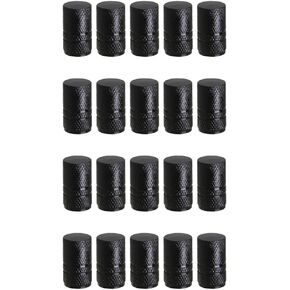 Senzeal 20Pcs Tire Valve Stem Caps Covers Aluminum Tire Valve Cap Round Air Caps Cover Universal Stem Caps for Car Truck SUV Motorcycle Bicycle (Black)