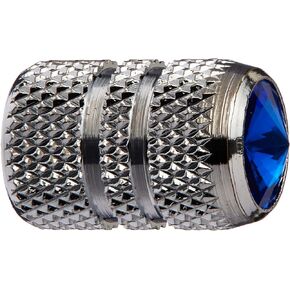 RoadPro RPCRVC4B Blue Chrome Finish Colored Tip Valve Caps - Pack of 4