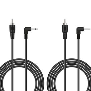 2 Pack 6ft RCA Male to 3.5mm 1/8 inch 90 Degree Right Angle Monaural Mono Male Plug Jack Connector Audio Converter Cable for Pre-Amp Subwoofer Soundbar Speakers