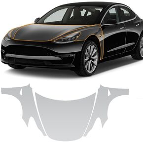 for Tesla Model 3 2020-2023 PPF Precut Car Paint Protective Film Invisible TPU Rainproof Waterproof HD Film Scratch Protector Exterior Accessories (Hood&Fender)