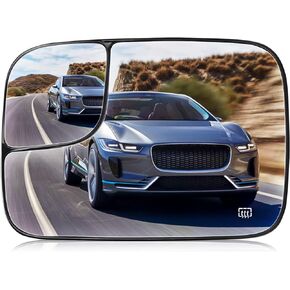 Left + Right Side Mirror Glass for DODGE RAM 1500 2005-2008 / DODGE RAM 2500 2005-2009 / DODGE RAM 3500 2005-2009 Towing Heated Replacement for 5161011AA & 5161010AA