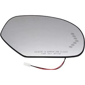 Passenger Side Mirror Glass Assembly With Plastic Backing Plate Heated LED Turn Signal Compatible with Chevrolet Avalanche Silverado Suburban Tahoe, GMC Sierra Yukon XL, Cadillac Escalade (2007-2014)