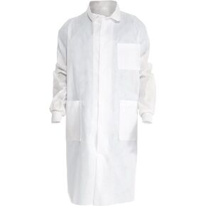 Kimtech A8 Certified Lab Coats with Knit Cuffs + Extra Protection, Protective 3-Layer SMS Fabric, Back Vent, Unisex,