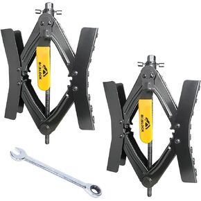 RV Wheel Chocks X Stabilizer Wheel Chock for Travel Trailers with Ratchet Wrench Fit for 3.8" to 12" Tire Space (1 Pair)