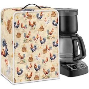 Coffee Maker Cover Kitchen Appliance Covers Dust Cover Waterproof Coffee Pot Cover with Top Handle for Most Standard Coffee Maker Coffee Print
