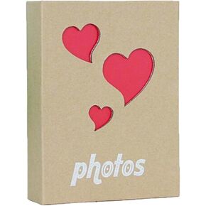 Photo Album Hold 100 Pockets,4"x 6" Photos Kid Photo Album Hold,Children's Kraft Pictures Album(Love)