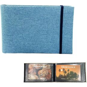 4x6 Photo Album Linen Cover Photobook, 100 Pockets Mini Picture Book Photocard Holder Small Capacity Pictures Book Photocard Binder for Family Weddings (linen blue)