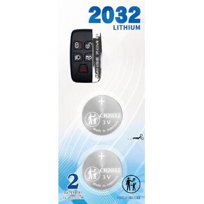 2Pack CR2032 Smart Remote Key Fob Batery Replacement for for Land Rover (2011-2020) Range Rover and for Jaguar F-Pace F-Type XE XJ XF LR2 LR4 Evoque Sport Velar
