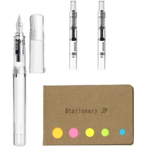 Pilot Kakuno Fountain Pen, Extra Fine Nib, Soft Blue Body, Pilot Fountain Pen Converter, CON-40, 2-Pieces, Sticky Notes Value Set
