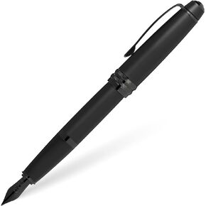 قلم حبر سائل Cross Bailey Matte Black Lacquer مع تعيينات PVD سوداء مصقولة، طرف رفيع