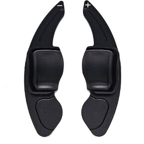 Steering Wheel Paddles Shifters Extensions Compatible With Volkswagen Golf 5 6 MK5/6 GTI/GTX/GT-TSI/R32/R Eos Jetta Passat CC Polo 6R Sharan Tiguan Touareg Touran Scirocco Beetle Seat Leon(Black)