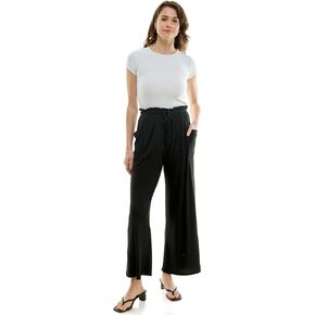 Women's High Rise, Wide Leg Casual Full-Length Drawstring Pants