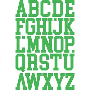 IRON 'EM Green Iron On Letters for Fabric, Clothing, Custom Tshirt, DIY Craft for Kids, Adults, and Toddlers 2" Felt Letters for Fabric, Heat Transfer Letters. College Sports Jersey Font. 2 Sheets