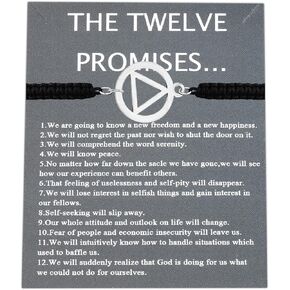 Alcoholics Anonymous Bracelet Recovery Jewelry The Twelve Promises AA Sponsor Gift For Men and Women